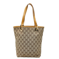 グッチ GGキャンバス トートバッグ ハンドバッグ 002 1099 ベージュ キャンバス レザー レディース GUCCI 【中古】
