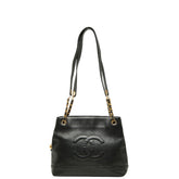 シャネル ココマーク チェーン トートバッグ ショルダーバッグ ブラック キャビアスキン レディース CHANEL 【中古】