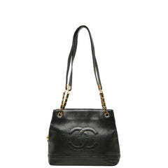 シャネル ココマーク チェーン トートバッグ ショルダーバッグ ブラック キャビアスキン レディース CHANEL 【中古】