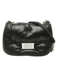 マルタンマルジェラ グラム スラム フラップ スモール チェーン ショルダーバッグ ブラック レザー レディース MARTIN MARGIELA 【中古】