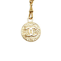 シャネル ココマーク ヴィンテージ ウエスト チェーン ベルト 1982 ゴールド ブラック メッキ レザー レディース CHANEL 【中古】
