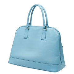 プラダ 三角ロゴプレート サフィアーノ オープン プロムナード ハンドバッグ ライトブルー レザー レディース PRADA 【中古】
