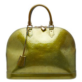 ルイ ヴィトン モノグラム ヴェルニ アルマGM ハンドバッグ グリーン系 パテントレザー レディース LOUIS VUITTON 【中古】