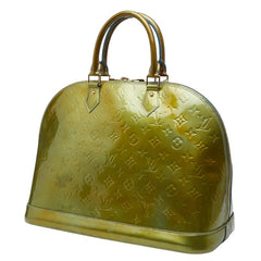 ルイ ヴィトン モノグラム ヴェルニ アルマGM ハンドバッグ グリーン系 パテントレザー レディース LOUIS VUITTON 【中古】