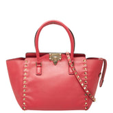 ヴァレンチノ ロックスタッズ ハンドバッグ ショルダーバッグ 2WAY ピンク レザー レディース Valentino 【中古】