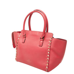 ヴァレンチノ ロックスタッズ ハンドバッグ ショルダーバッグ 2WAY ピンク レザー レディース Valentino 【中古】