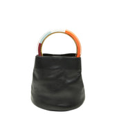 マルニ パニエ ハンドバッグ バケットバッグ ブラック レザー レディース MARNI 【中古】