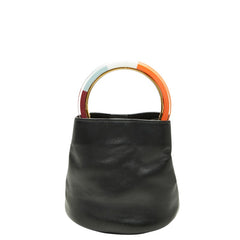 マルニ パニエ ハンドバッグ バケットバッグ ブラック レザー レディース MARNI 【中古】