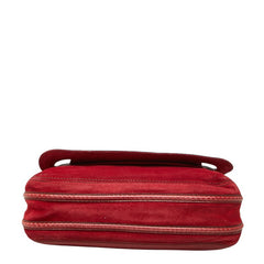 カルティエ マルチェロ 斜め掛け ショルダーバッグ レッド レザー スウェード レディース CARTIER 【中古】