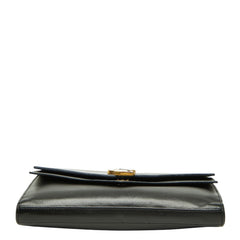 サンローラン YSLロゴ 斜め掛け チェーンウォレット ショルダーバッグ ブラック レザー レディース SAINT LAURENT 【中古】