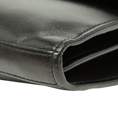 サンローラン YSLロゴ 斜め掛け チェーンウォレット ショルダーバッグ ブラック レザー レディース SAINT LAURENT 【中古】
