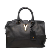 サンローラン Yライン プチカバス ハンドバッグ ショルダーバッグ 2WAY 311210 ブラック レザー レディース SAINT LAURENT 【中古】