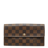ルイ ヴィトン ダミエ ポルトフォイユ サラ 2つ折 長財布 N61734 ブラウン PVC レザー レディース LOUIS VUITTON 【中古】