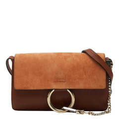 クロエ フェイ Faye 斜め掛け ショルダーバッグ ブラウン レザー スウェード レディース Chloe 【中古】