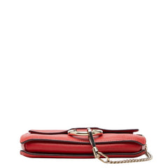 クロエ フェイ 斜め掛け ショルダーバッグ レッド レザー レディース Chloe 【中古】