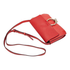 クロエ フェイ 斜め掛け ショルダーバッグ レッド レザー レディース Chloe 【中古】