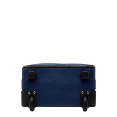 プラダ 三角ロゴプレート サフィアーノ キャリーバッグ スーツケース VV030K ブルー レザー レディース PRADA 【中古】