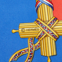 エルメス カレ90 1789 LIBERTE EGALITE FRATERNITE REPUBLIQUE FRANCAISE 1789年フランス革命を記念して スカーフ 大判 レッド ブルー シルク レディース HERMES 【中古】