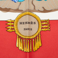 エルメス カレ90 メキシコ MEXIQUE スカーフ レッド マルチカラー シルク レディース HERMES 【中古】