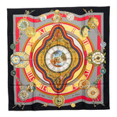 エルメス カレ90 la ronde des heures 時ノ輪舞 スカーフ 大判 マルチカラー シルク レディース HERMES 【中古】