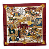 エルメス カレ90 ST.CHRISTOPHE ET L’ENFANT JESUS オートモービル スカーフ 大判 マルチカラー シルク レディース HERMES 【中古】