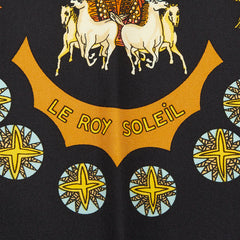 エルメス カレ90 太陽王 LE ROY SOLEIL スカーフ ブラック シルク レディース HERMES 【中古】