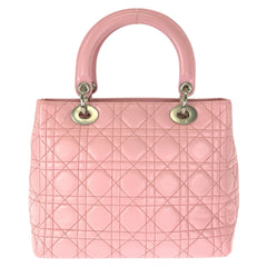 ディオール カナージュ レディディオール ハンドバッグ トートバッグ ピンク ラムスキン レディース Dior 中古
