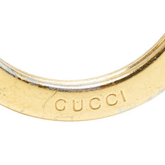 グッチ オフィディア ダブルG キーリング キーホルダー ゴールド ブラウン メッキ レザー レディース GUCCI 【中古】