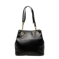 セリーヌ 肩掛け チェーン ショルダーバッグ ブラック ゴールド レザー メッキ レディース CELINE 【中古】