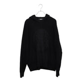ヴェルサーチェ メデューサ ケーブル ニット パーカー プルオーバー サイズ50 ブラック ウール コットン メンズ VERSACE 【中古】
