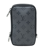ルイ ヴィトン モノグラム エクリプス ダブルフォンポーチ ポーチ M69534 ブラック グレー PVC レザー メンズ LOUIS VUITTON 【中古】