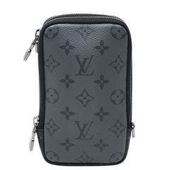 ルイ ヴィトン モノグラム エクリプス ダブルフォンポーチ ポーチ M69534 ブラック グレー PVC レザー メンズ LOUIS VUITTON 【中古】