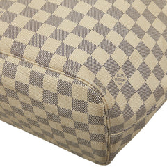 ルイ ヴィトン ダミエ アズール ネヴァーフル MM トートバッグ N51107 ホワイト PVC レザー レディース LOUIS VUITTON 【中古】