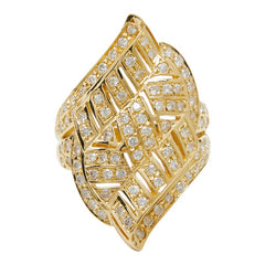 K18YG イエローゴールド ダイヤ1.22ct リング 指輪 レディース 15号 【中古】