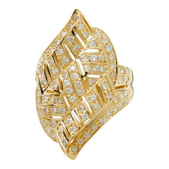 K18YG イエローゴールド ダイヤ1.22ct リング 指輪 レディース 15号 【中古】