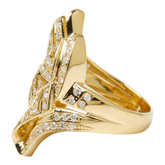 K18YG イエローゴールド ダイヤ1.22ct リング 指輪 レディース 15号 【中古】