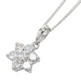 Pt900 プラチナ Pt850 プラチナ ダイヤモンド ダイヤ0.60ct スノーモチーフ 結晶 雪 ペンダントトップ ネックレス レディース 【中古】