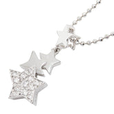 K18WG ホワイトゴールド ダイヤ0.03ct ダイヤ0.12ct ダイヤ0.05ct Golden dew ゴールデンデュー POLARIS ポラリス スターモチーフ ペンダント ネックレス レディース 【中古】