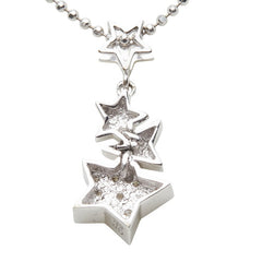 K18WG ホワイトゴールド ダイヤ0.03ct ダイヤ0.12ct ダイヤ0.05ct Golden dew ゴールデンデュー POLARIS ポラリス スターモチーフ ペンダント ネックレス レディース 【中古】