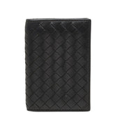 ボッテガヴェネタ イントレチャート カードケース 名刺入れ ブラック レザー レディース BOTTEGAVENETA 【中古】