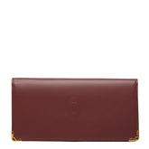 カルティエ マストライン 長財布 ボルドー ワインレッド レザー レディース CARTIER 【中古】