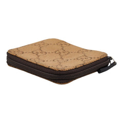 グッチ GGキャンバス ラウンドファスナー コインケース 03998 ベージュ キャンバス レザー レディース GUCCI 【中古】