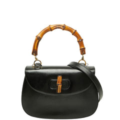 グッチ バンブー ハンドバッグ ショルダーバッグ 2WAY 000 2684 0633 ブラック レザー レディース GUCCI 【中古】