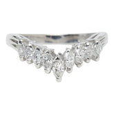 Pt900 プラチナ ダイヤ0.37ct V字リング リング 指輪 レディース 8.5号 【中古】
