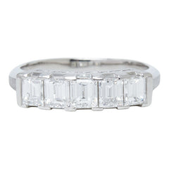 Pt900 プラチナ ダイヤモンド ダイヤ1.14ct 一文字リング リング 指輪 レディース 9.5号 【中古】
