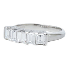 Pt900 プラチナ ダイヤモンド ダイヤ1.14ct 一文字リング リング 指輪 レディース 9.5号 【中古】