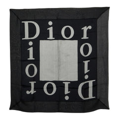 ディオール ロゴ スカーフ ブラック シルク レディース Dior 【中古】
