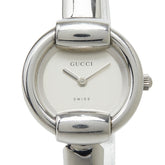 グッチ バングルウォッチ 腕時計 1400L クオーツ シルバー文字盤 ステンレススチール レディース GUCCI 【中古】
