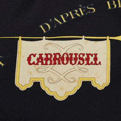 エルメス カレ 90 CARROUSEL メリーゴーランド スカーフ 大判 ブラック ゴールド シルク レディース HERMES 【中古】