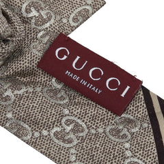 グッチ GGロゴ リボン シュシュ ヘアアクセサリー ベージュ ブラウン シルク レディース GUCCI 【中古】